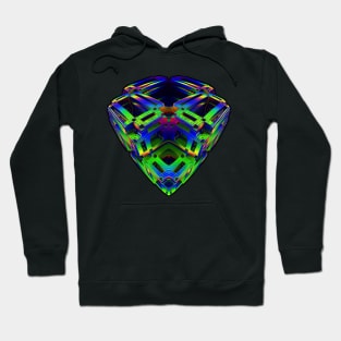 Three-dimensional vividly-colored cube Hoodie